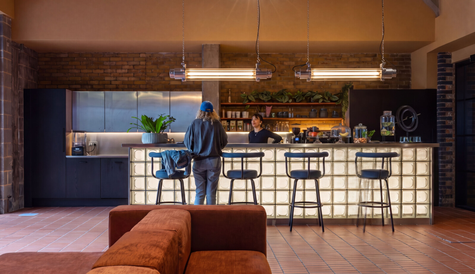 Coffee bar at reception of Flight story HQ