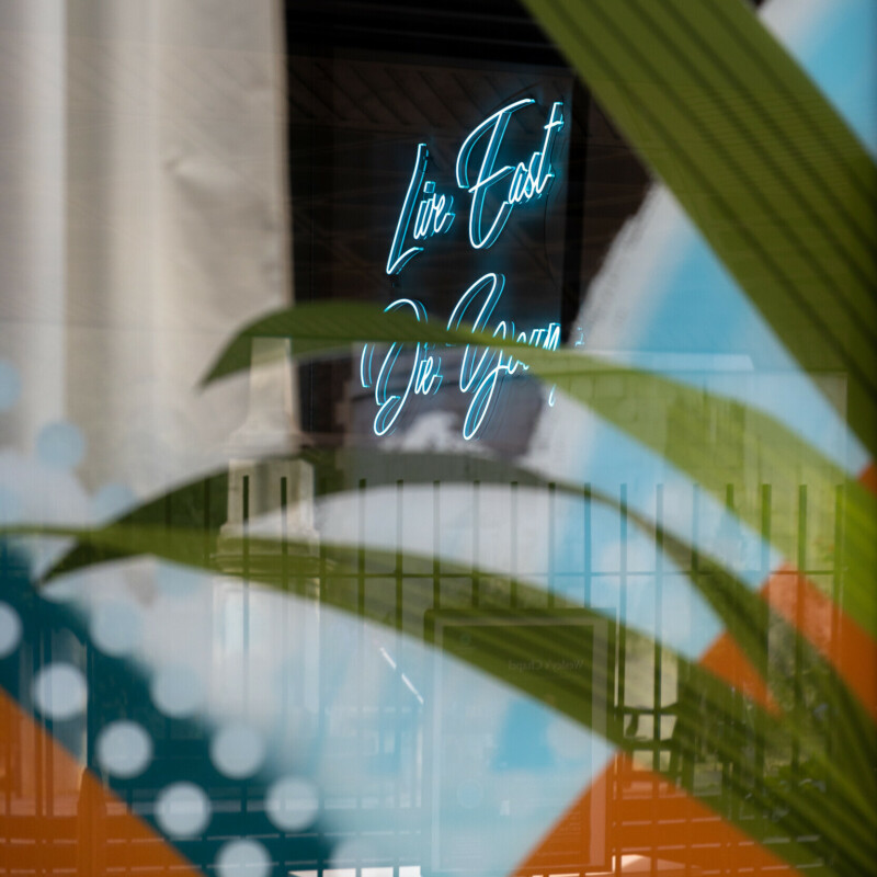 Runway East Shoreditch. Breakout, neon sign