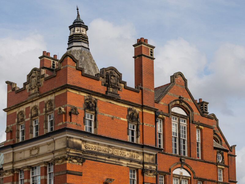 Detail of Cheers & Smith co-working building at Stopford Park in Stockport