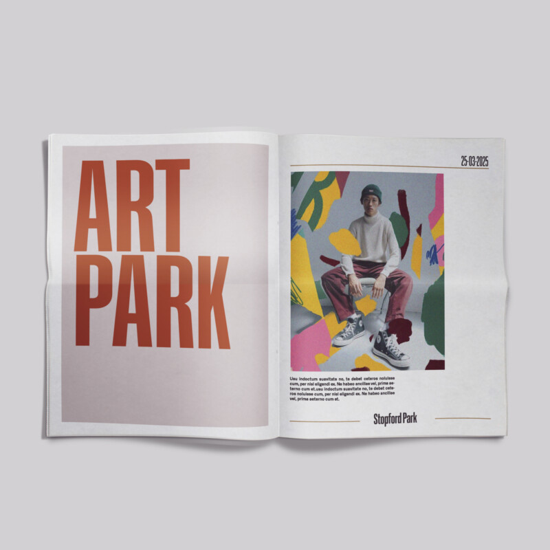 Stopford Park brand illustrated in a newspaper spread
