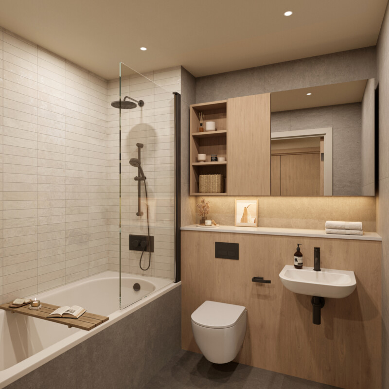 Bathroom interior view, stopford park apartment