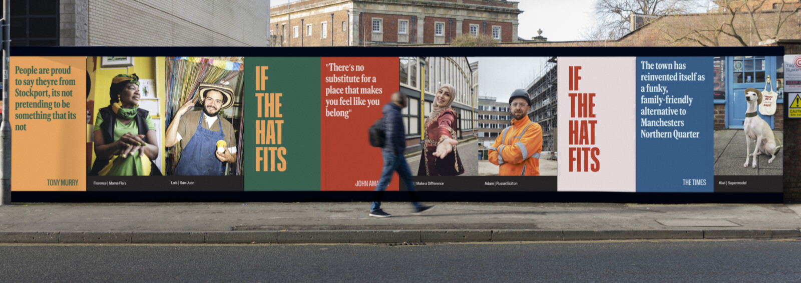 Hat Fits campaign for stopford park hoarding